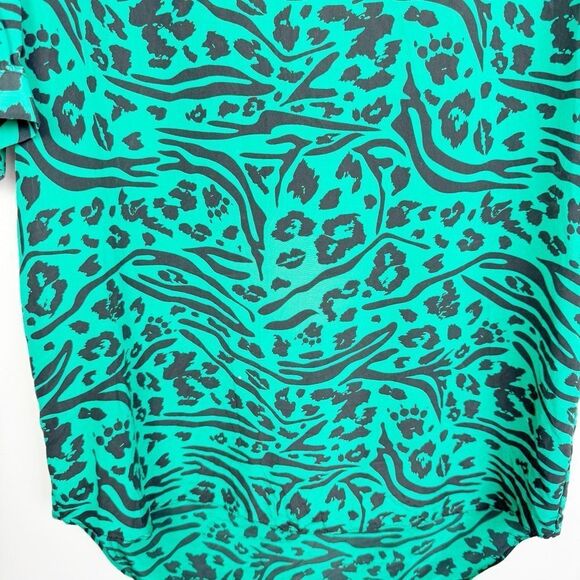 AMANDA UPRICHARD | REVOLVE Green & Black Animal Print Silk Dress Women’s Size M - Picture 5 of 8